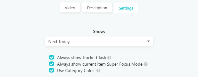 Top of Mind strategy settings
