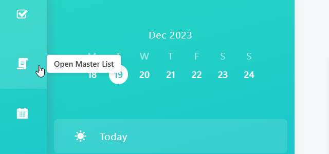 Opening Master List using Skinny Sidebar