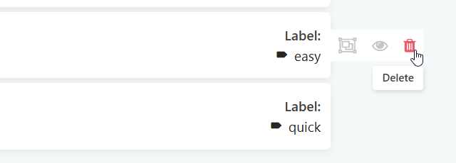 Deleting a label from the sidebar