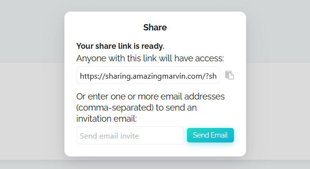 Inviting others to a shared list using an email or a link