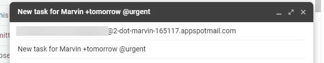 Adding a task scheduled for tomorrow using Email to Marvin