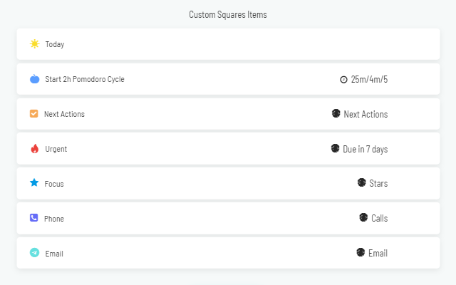 Custom Squares strategy settings