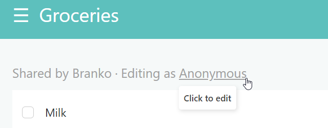 Changing "Editing as" name