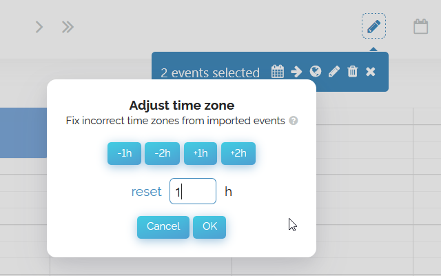 Fixing incorrect time zones using the adjust time zone button