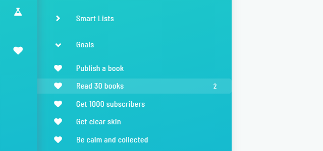 Displaying goals in the sidebar