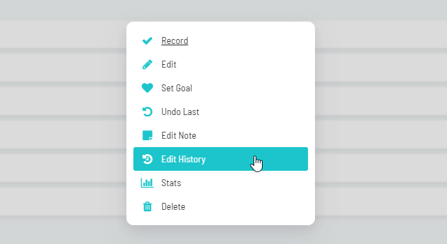 Editing the habit's history