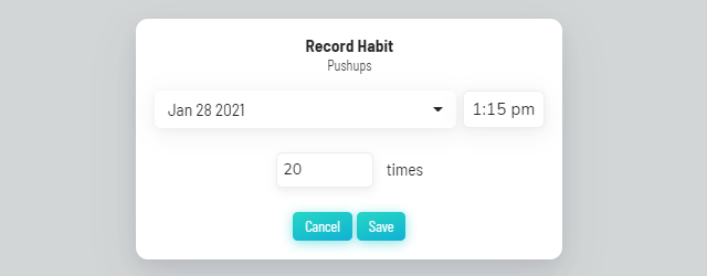 Recording a habit using Ask Me option