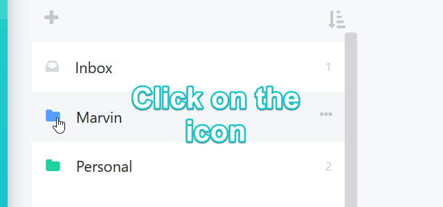 Clicking on category icon to change its color