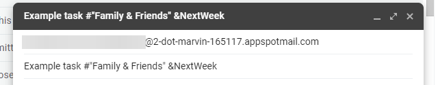 Adding a task planned for next week using Email to Marvin