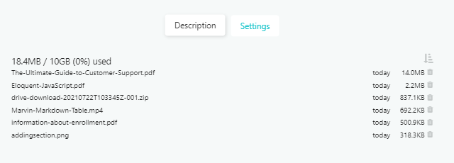 Attachments strategy settings