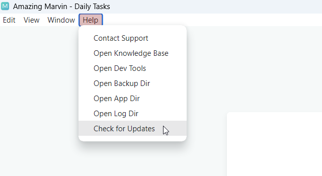 Manually checking for updates