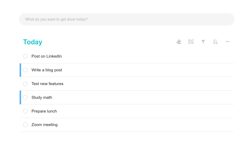 Visually indicated tasks that have tracked time