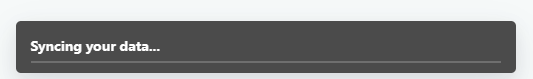 "Syncing your data" forever? Check your disk space.