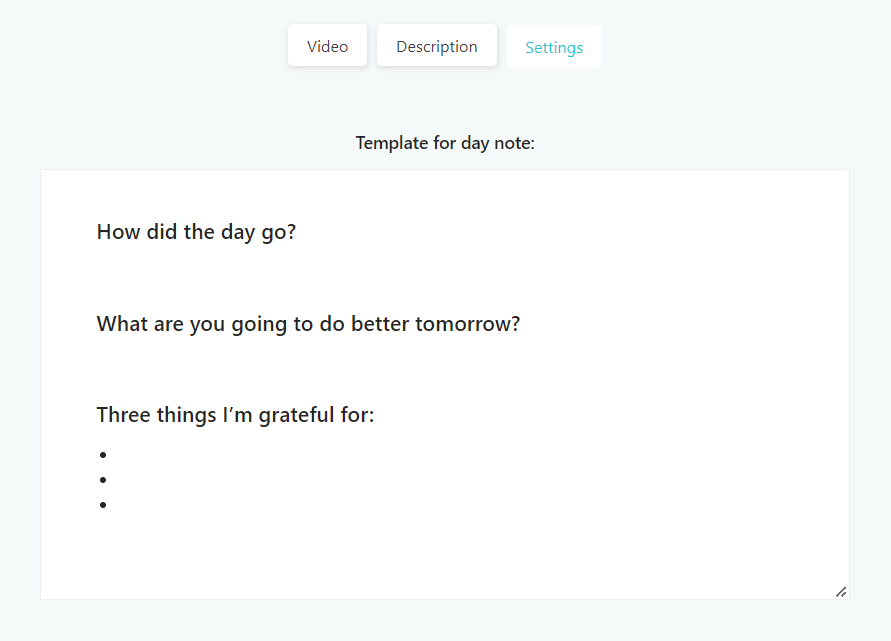 Creating a day note template