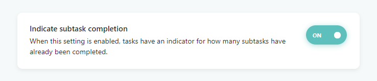Indicate subtasks completion