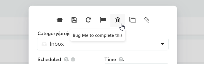 Task project edit menu