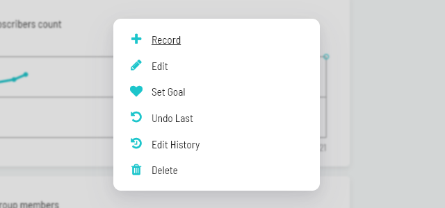 Tracker context menu
