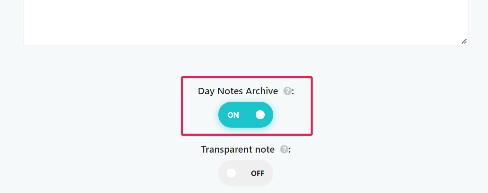 Enabling the day note archive