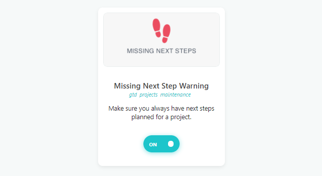 Missing Next Steps strategy card
