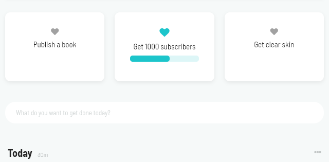 Displaying goals in the day/main view