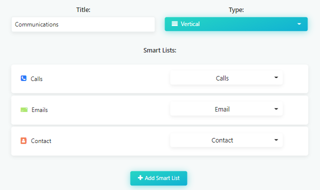 Adding Smart Lists to a Custom Screen