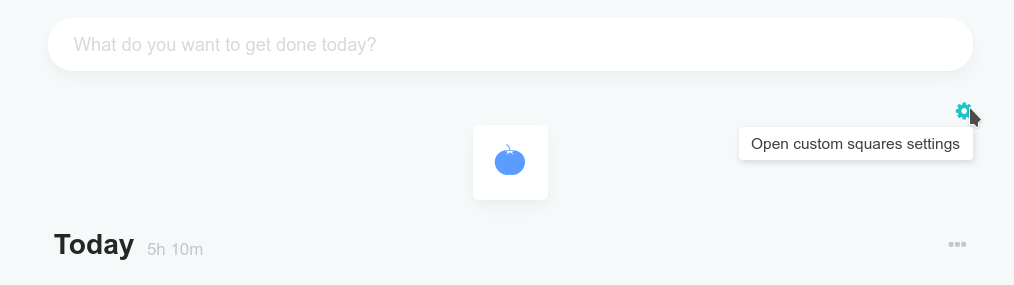 Open custom squares settings button