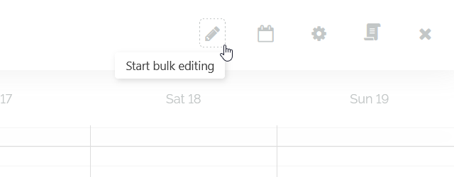 Bulk editing items in teh calendar view