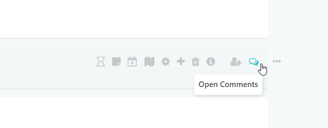 Accessing Comments through the hover buttons button
