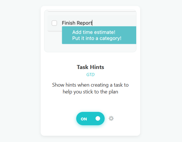 Task Hints strategy card